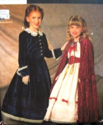 7306 RENN SLVLSS FLARE DRESS,CAPE,BELT GIRLS PATTERN S-L